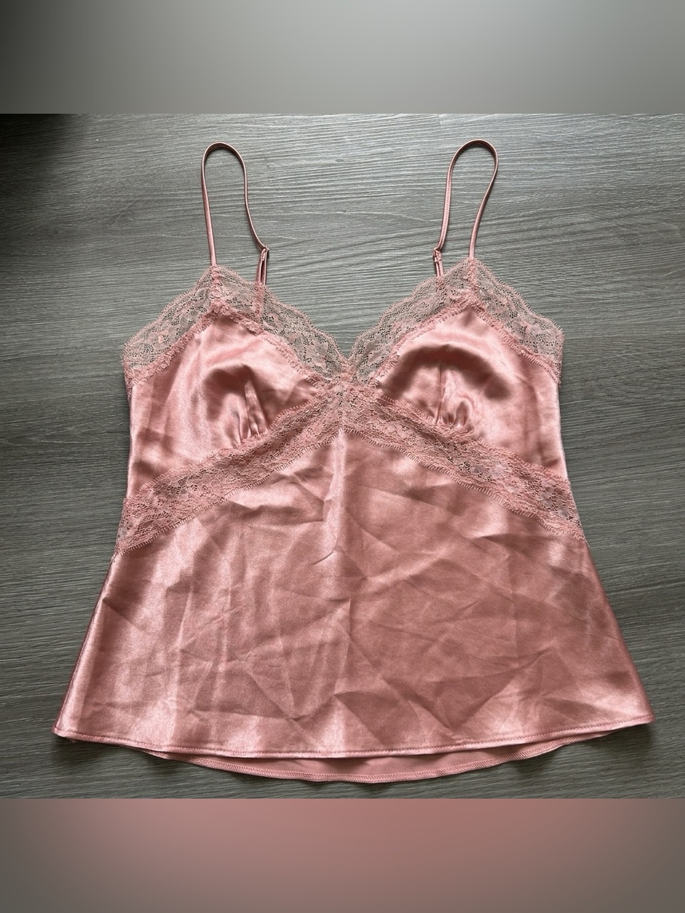 Victorias Secret Satin Babydoll Camisole Lace Trim Pink Vintage Y2K Fairy Large